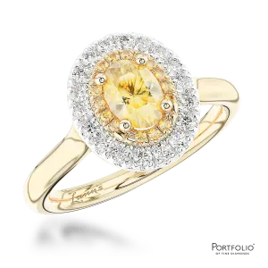 Cluster 0.39ct Fancy Yellow VS2 Yellow Diamond Yellow Gold/Platinum Ring