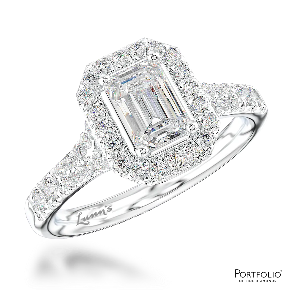Cluster 0.40ct D SI1 Diamond Platinum Ring