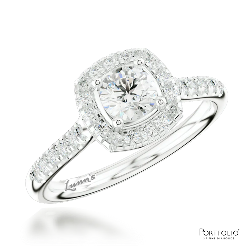 Cluster 0.40ct E SI1 Diamond Platinum Ring