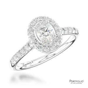 Cluster 0.40ct E SI1 Diamond Platinum Ring
