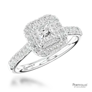 Cluster 0.40ct F SI1 Diamond Platinum Ring