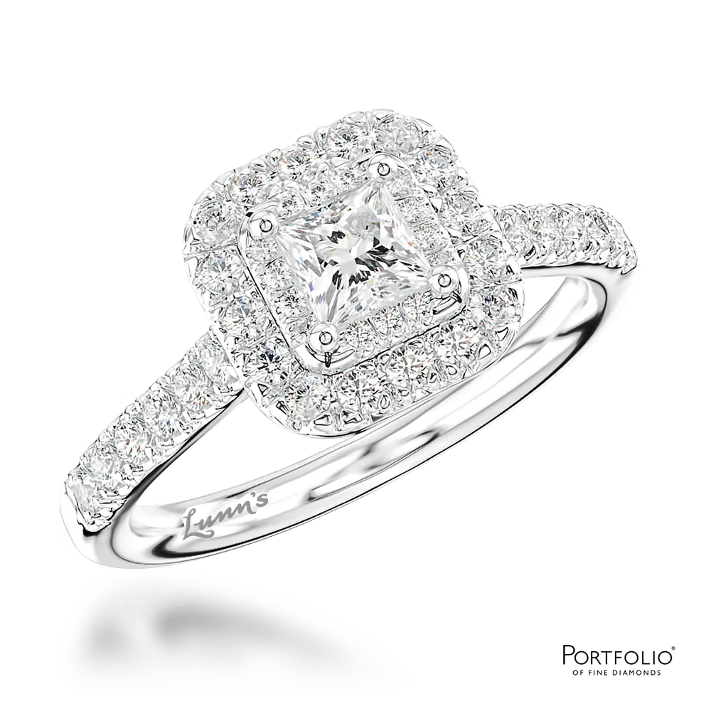 Cluster 0.40ct F SI1 Diamond Platinum Ring