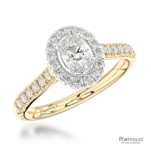 Cluster 0.40ct F SI1 Diamond Yellow Gold/Platinum Ring