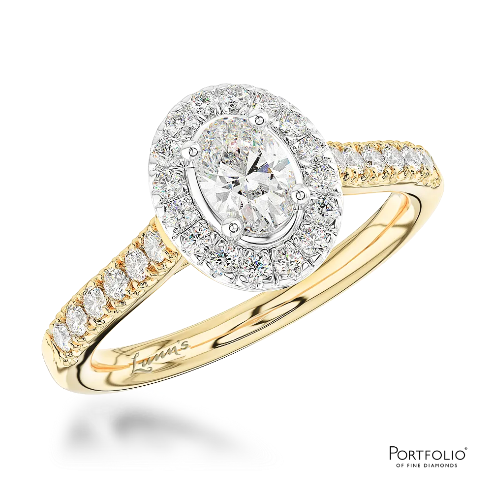 Cluster 0.40ct F SI1 Diamond Yellow Gold/Platinum Ring