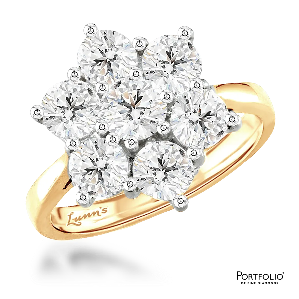 Cluster 0.40ct G SI1 Diamond Yellow Gold/Platinum Ring
