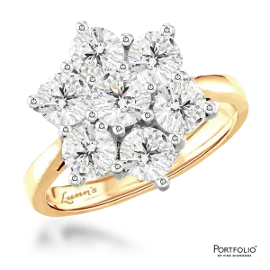 Cluster 0.40ct G SI1 Diamond Yellow Gold/Platinum Ring