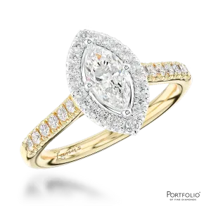 Cluster 0.41ct E VS2 Diamond Yellow Gold/Platinum Ring