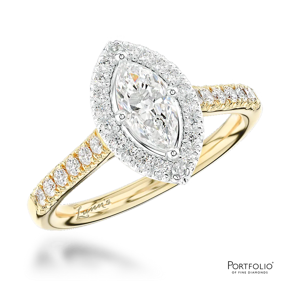 Cluster 0.41ct E VS2 Diamond Yellow Gold/Platinum Ring