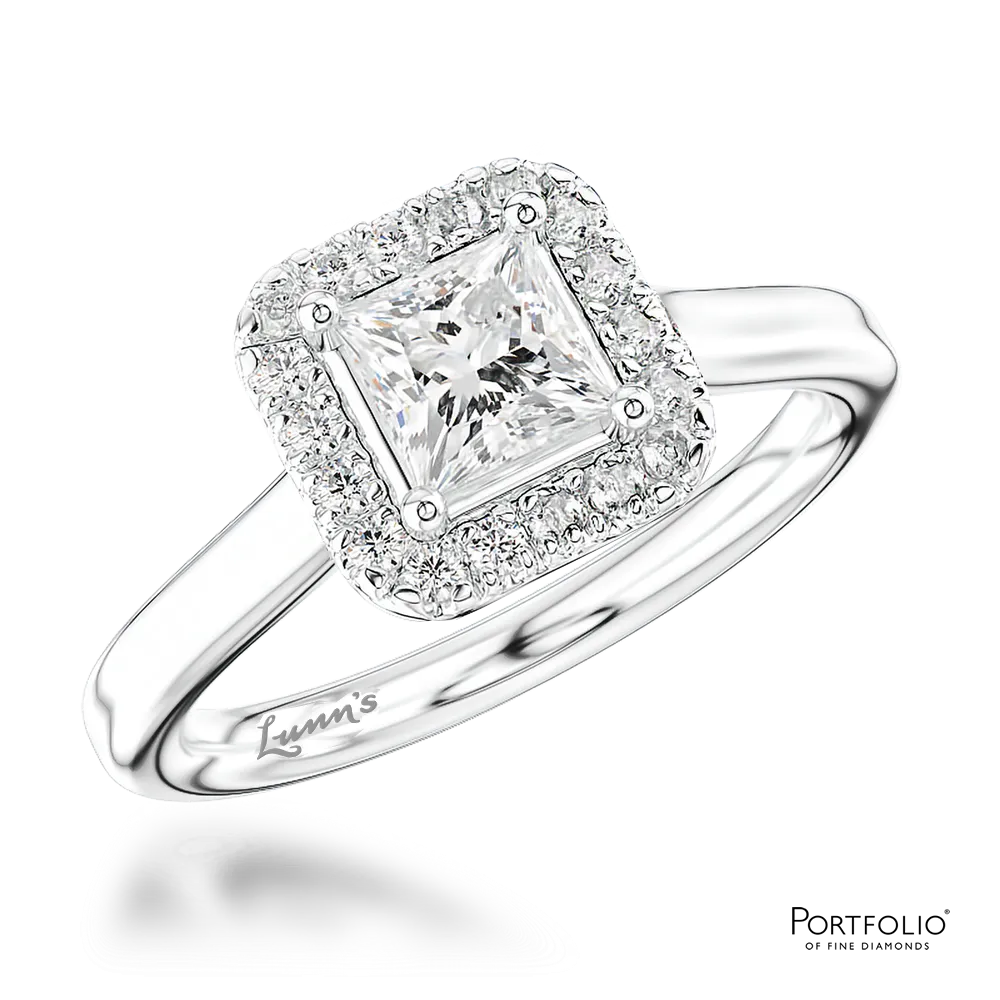 Cluster 0.50ct E SI1 Diamond Platinum Ring