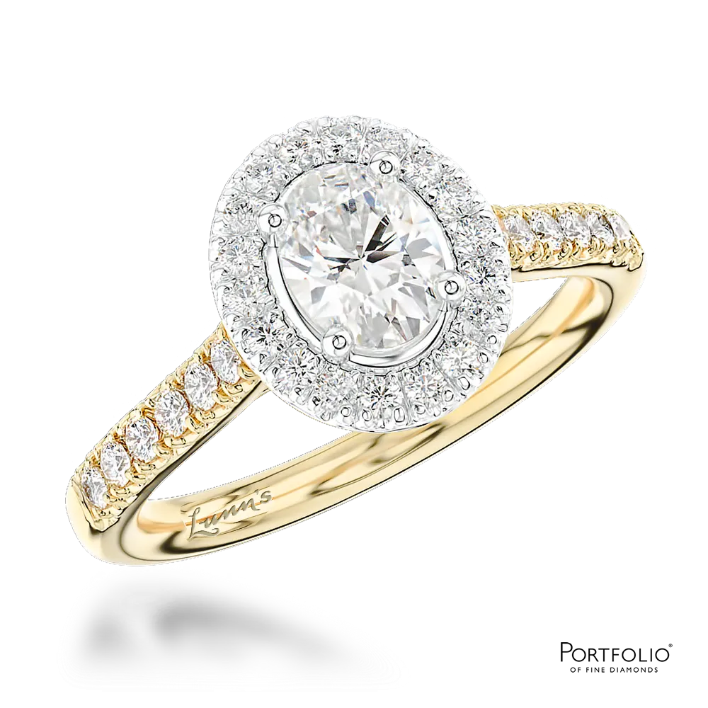 Cluster 0.50ct E SI1 Diamond Yellow Gold/Platinum Ring