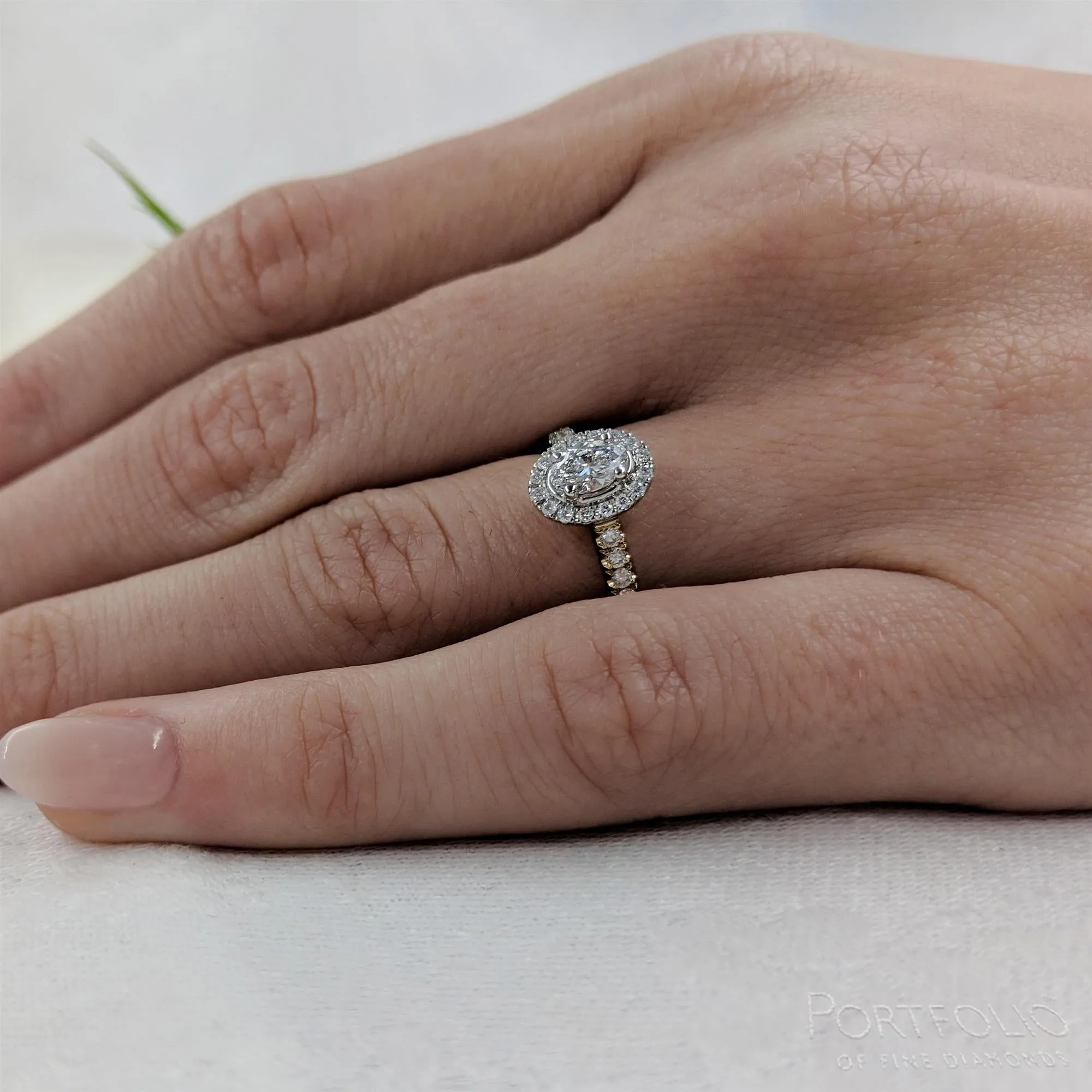Cluster 0.50ct E SI1 Diamond Yellow Gold/Platinum Ring