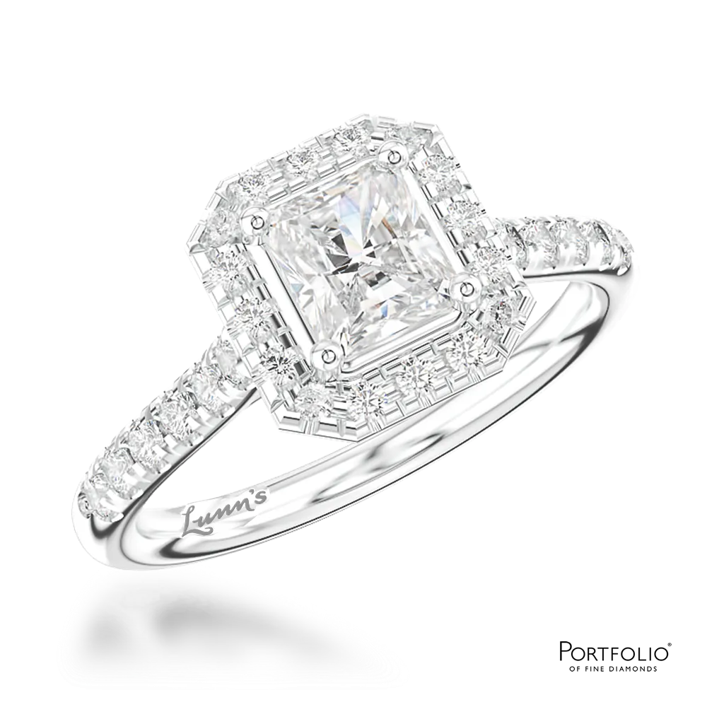 Cluster 0.50ct F SI1 Diamond Platinum Ring