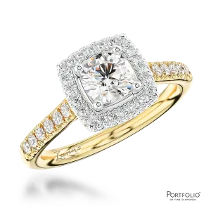 Cluster 0.51ct E SI1 Diamond Yellow Gold/Platinum Ring