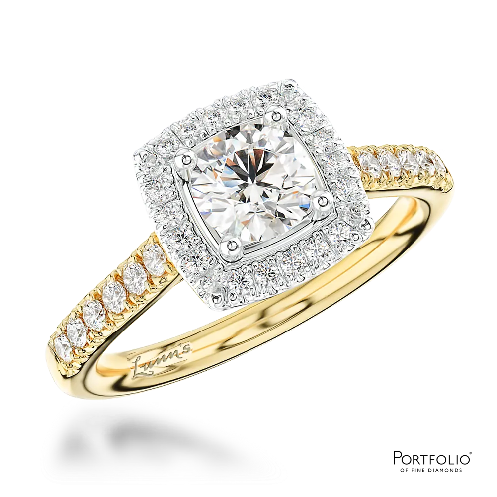 Cluster 0.51ct E SI1 Diamond Yellow Gold/Platinum Ring