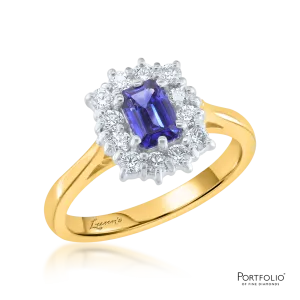 Cluster 0.68ct Sapphire Yellow Gold Ring