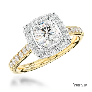 Cluster 0.70ct G SI1 Diamond Yellow Gold/Platinum Ring