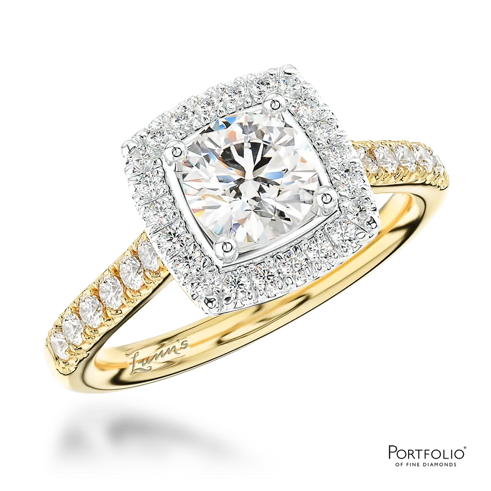 Cluster 0.70ct G SI1 Diamond Yellow Gold/Platinum Ring