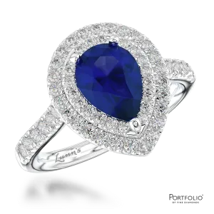 Cluster 0.76ct Sapphire Platinum Ring
