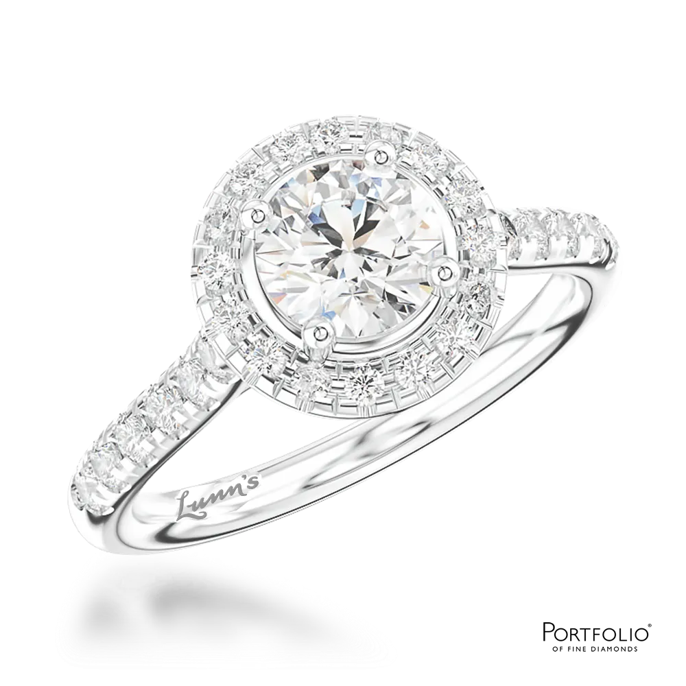 Cluster 0.80ct E SI1 Diamond Platinum Ring