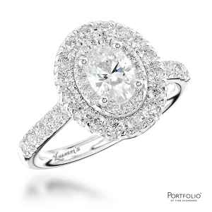 Cluster 0.90ct G VS1 Diamond Platinum Ring