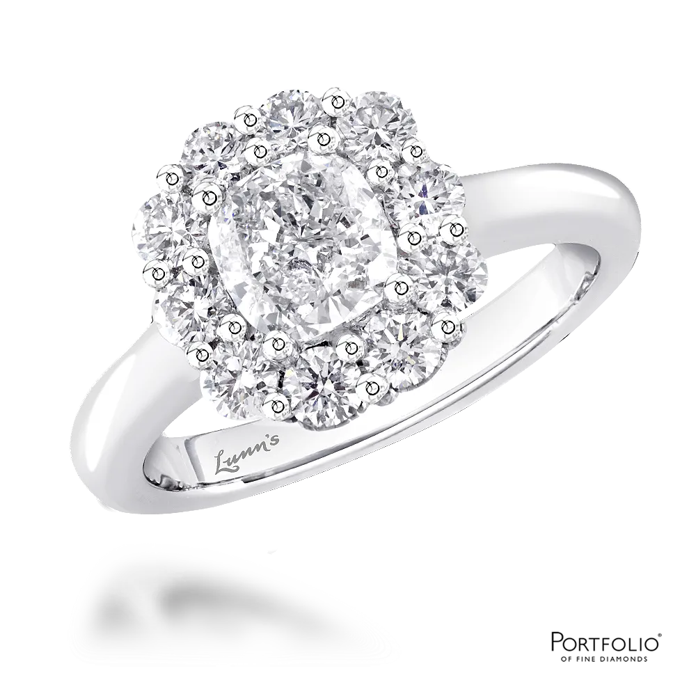 Cluster 1.01ct E SI2 Diamond Platinum Ring