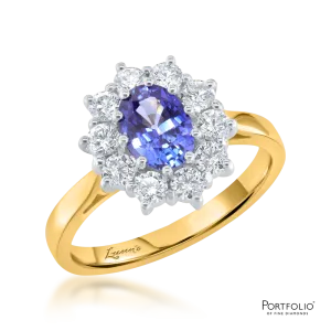 Cluster 1.16ct Sapphire Yellow Gold Ring