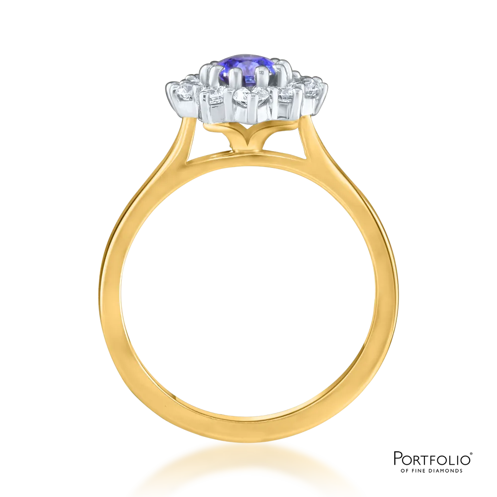 Cluster 1.16ct Sapphire Yellow Gold Ring