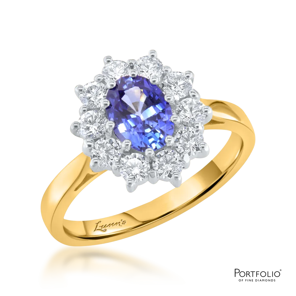 Cluster 1.16ct Sapphire Yellow Gold Ring