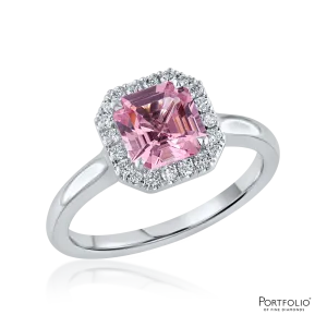 Cluster 1.24ct Pink Spinel White Gold Ring