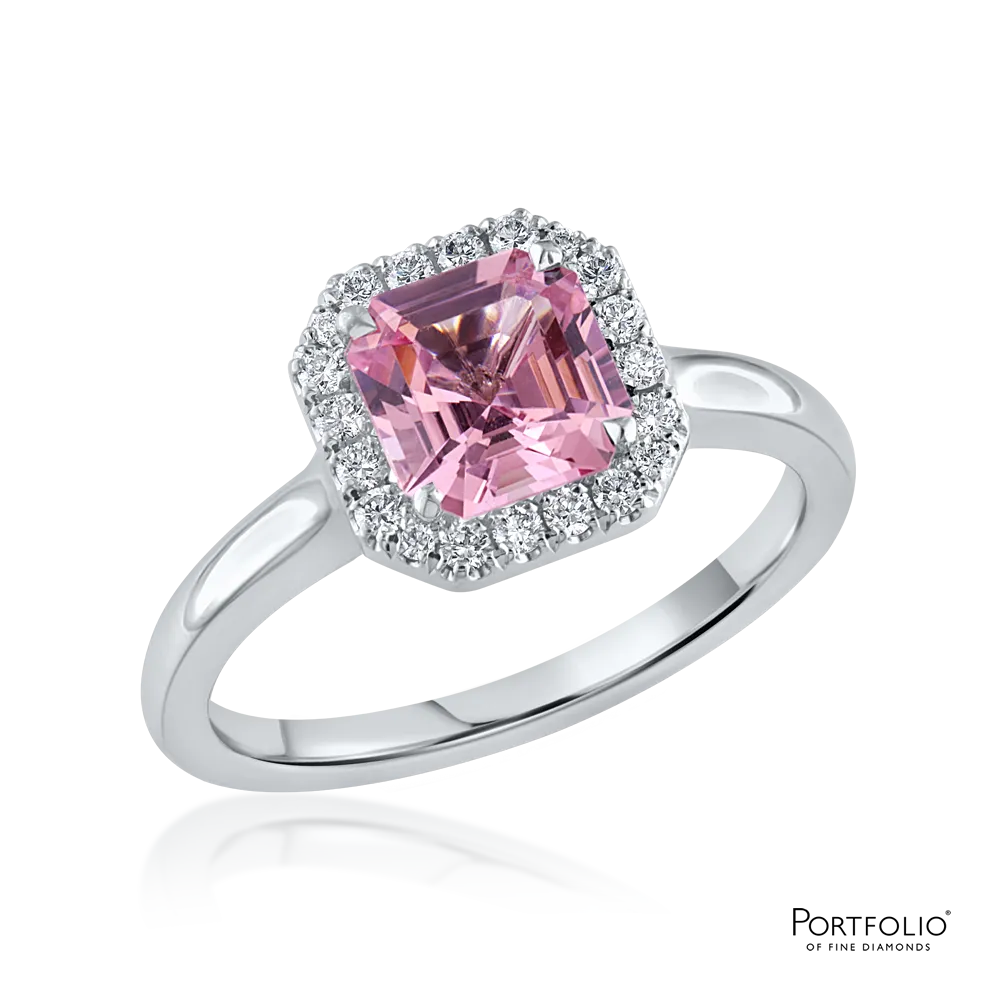 Cluster 1.24ct Pink Spinel White Gold Ring