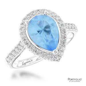 Cluster 1.74ct Aquamarine Platinum Ring
