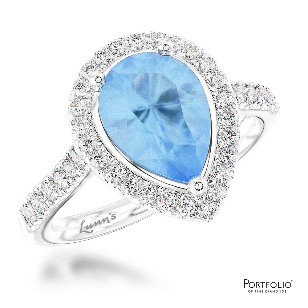 Cluster 1.74ct Aquamarine Platinum Ring