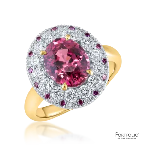 Cluster 3.46ct Mahenge Garnet Yellow Gold Ring