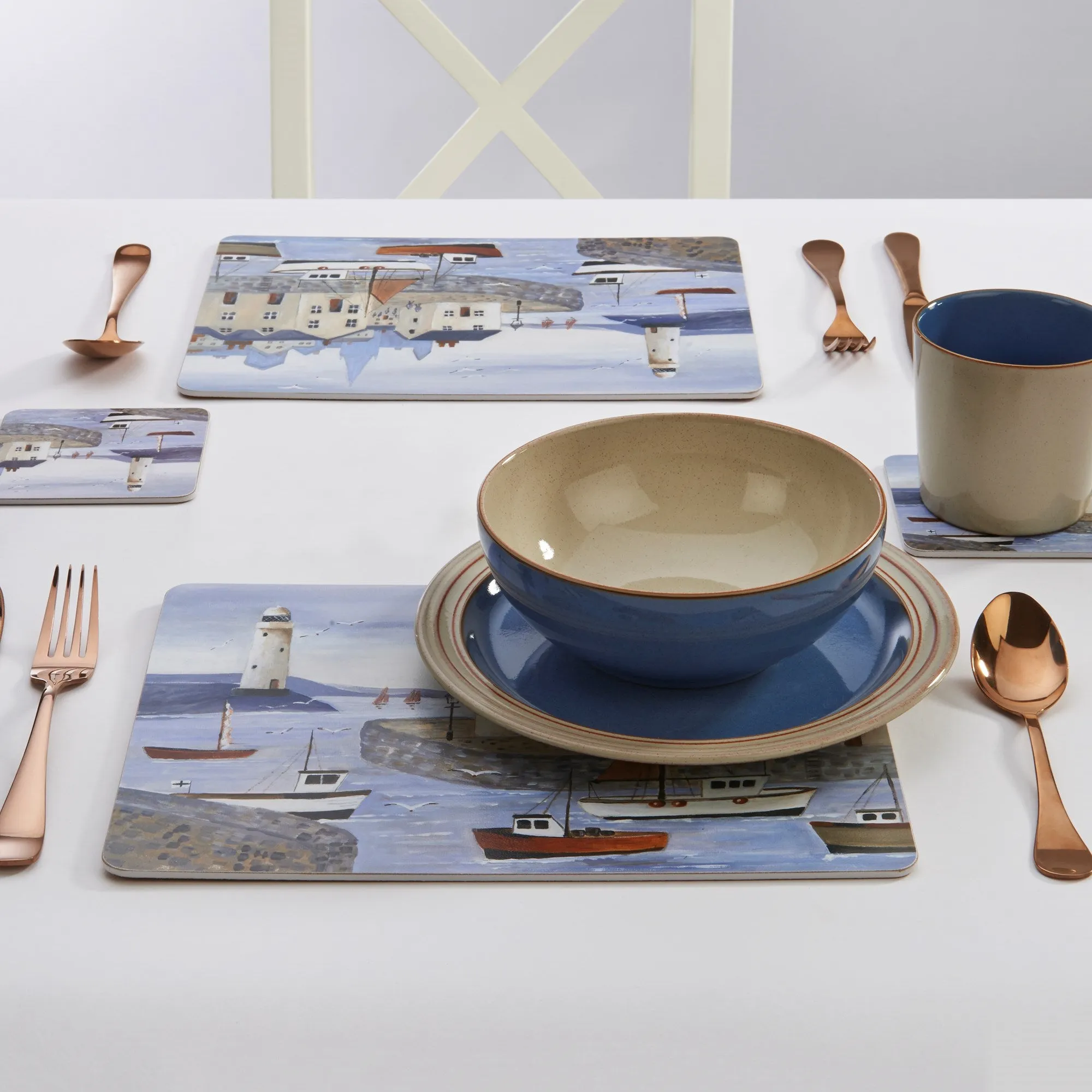 Coastal Lighthouse Set of 6 placemats, 31 x 23.5cm tufted headboard, king headboard