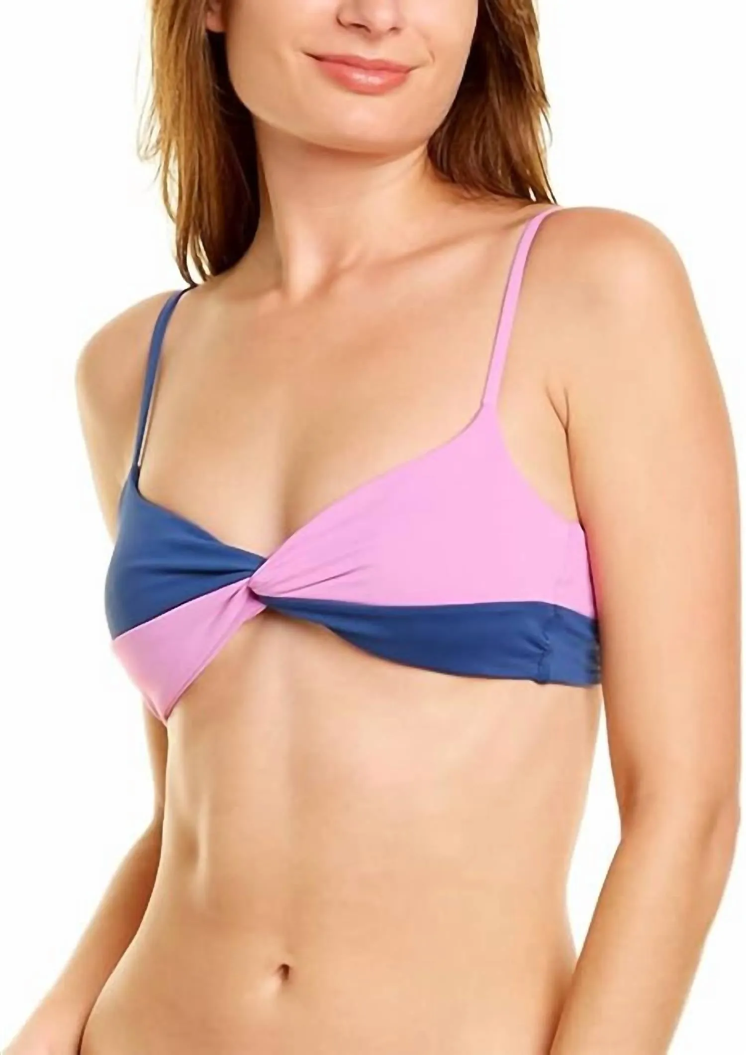 Color Block Ringo Top In Indigo/rosebud