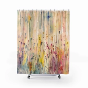 Colorful Watercolor Shower Curtain | Beige Pink Yellow Lighting,Home Lighting