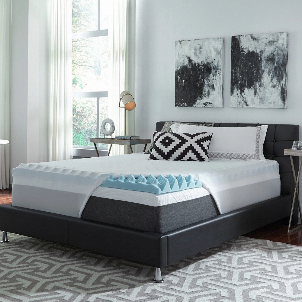 ComforPedic Loft from Beautyrest 3-inch Big Bump NRGel Topper with Kool Knit Cover mattress pads,mattress topper,bed protection