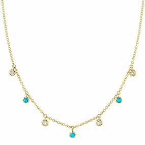 Composite Turquoise and Diamond Necklace