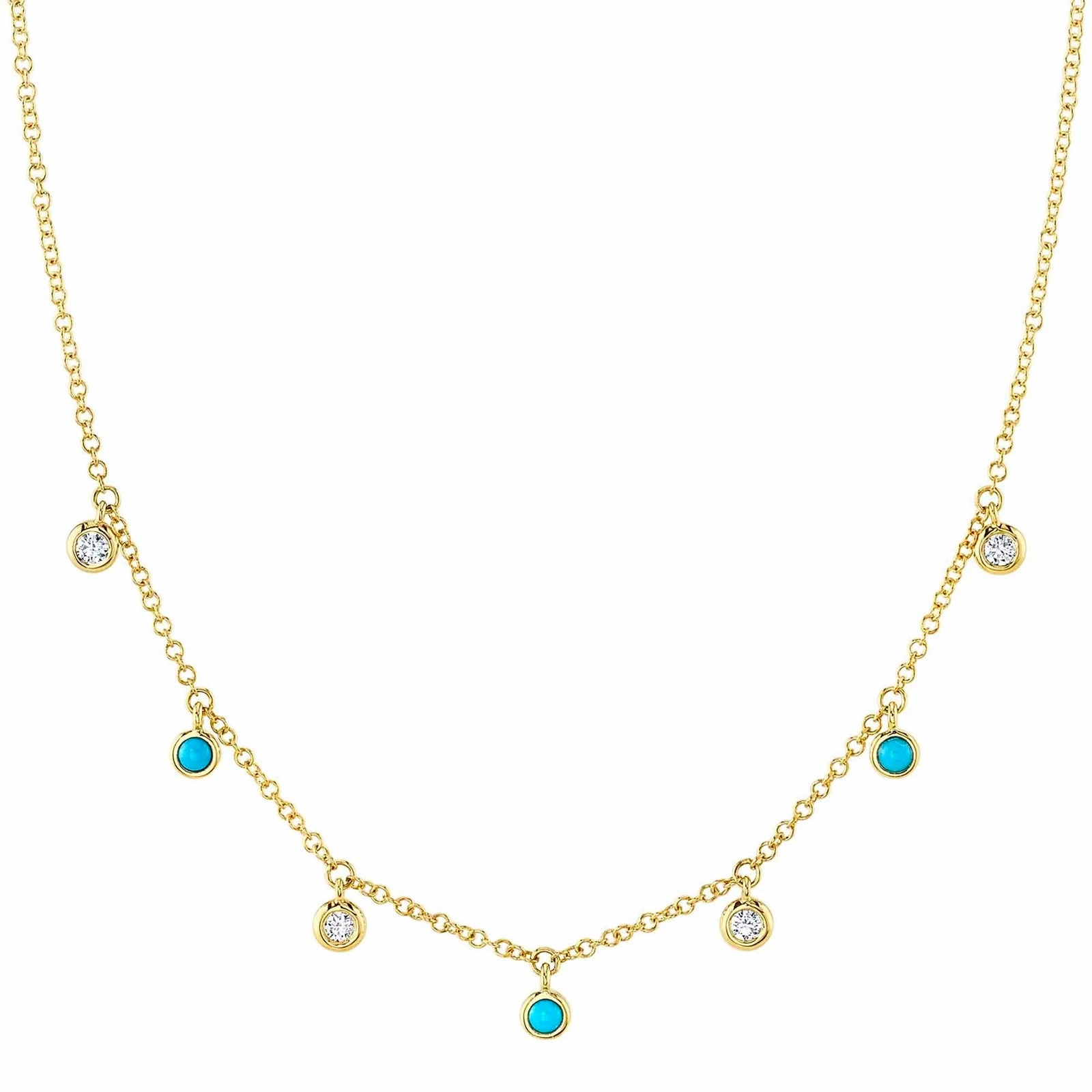 Composite Turquoise and Diamond Necklace