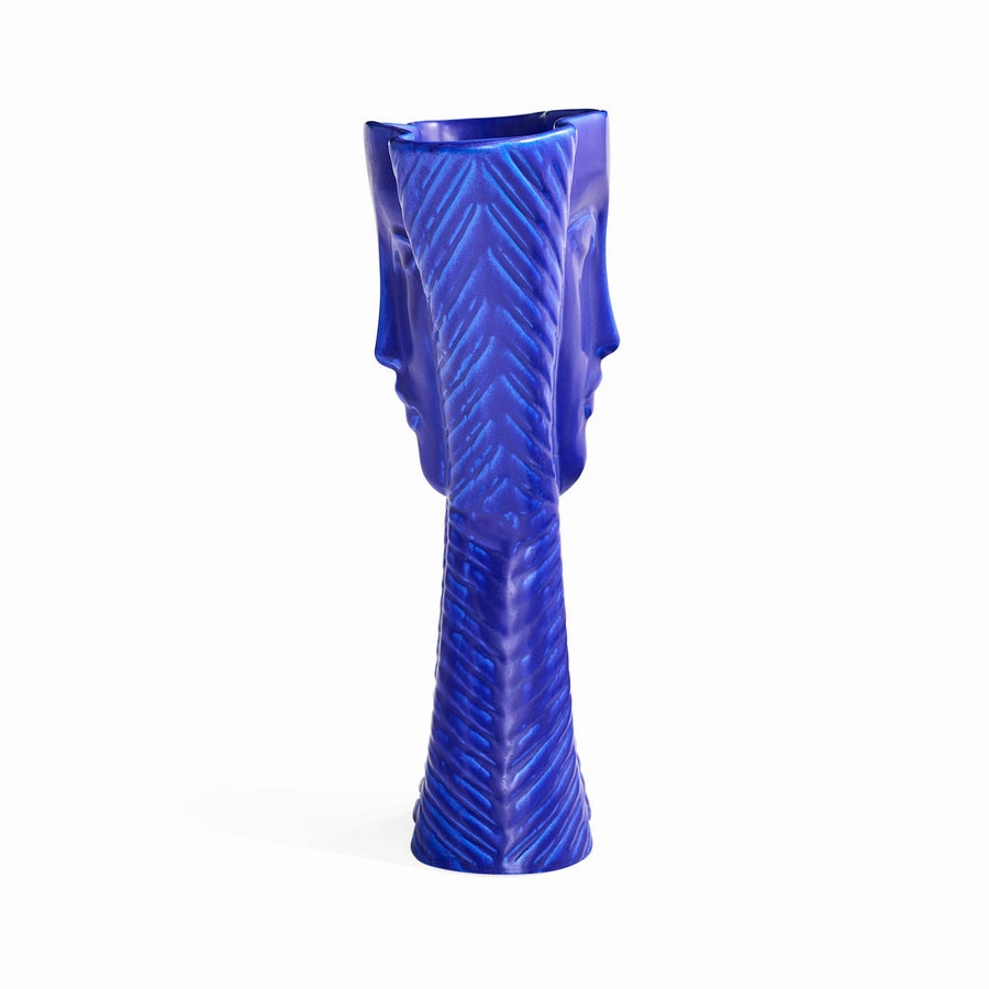 Conical Blue Stoneware Vase | Jonathan Adler Cobalt Lady