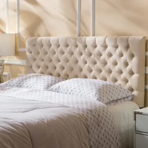 Contemporary Button Tufted Fabric Queen/Full Headboard - NH309892 wood bed frame, upholstered bed