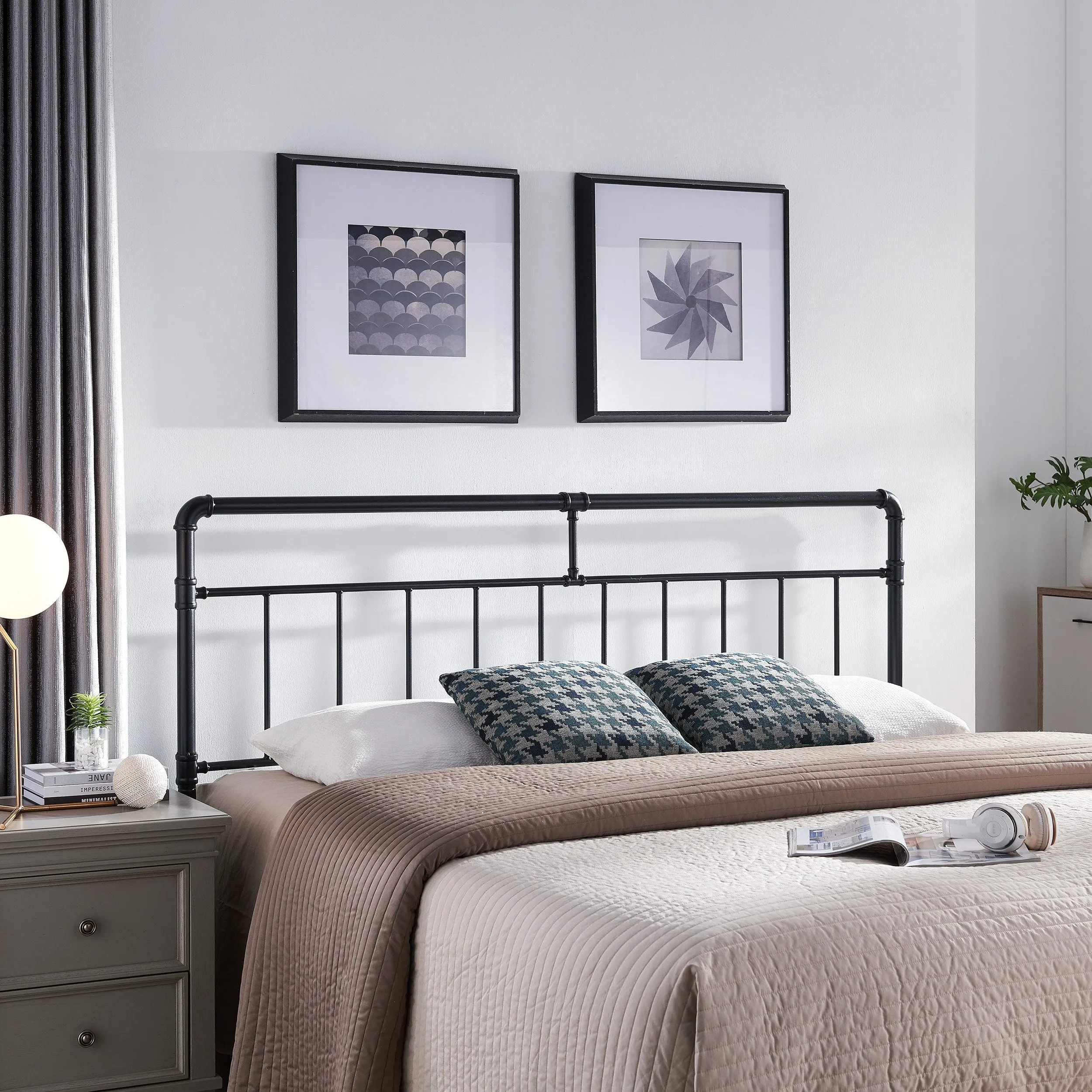 Contemporary Iron Headboard - NH515113 queen headboard, wooden headboard