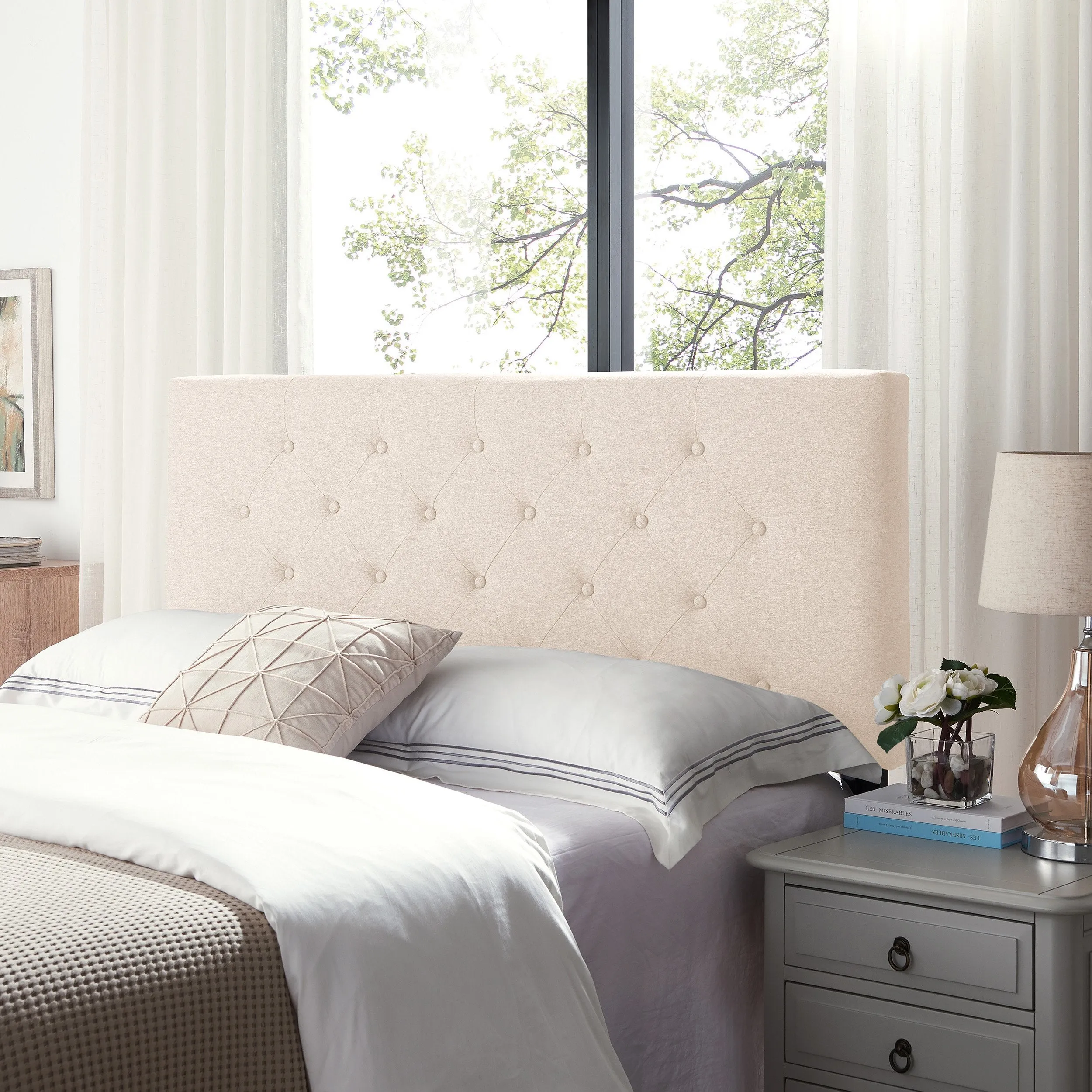 Contemporary Upholstered Headboard - NH594113 queen headboard, wooden headboard