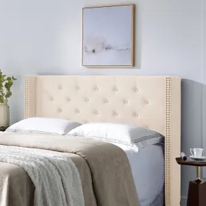 Contemporary Upholstered King / Cal King Headboard - NH866113 wood bed frame, upholstered bed