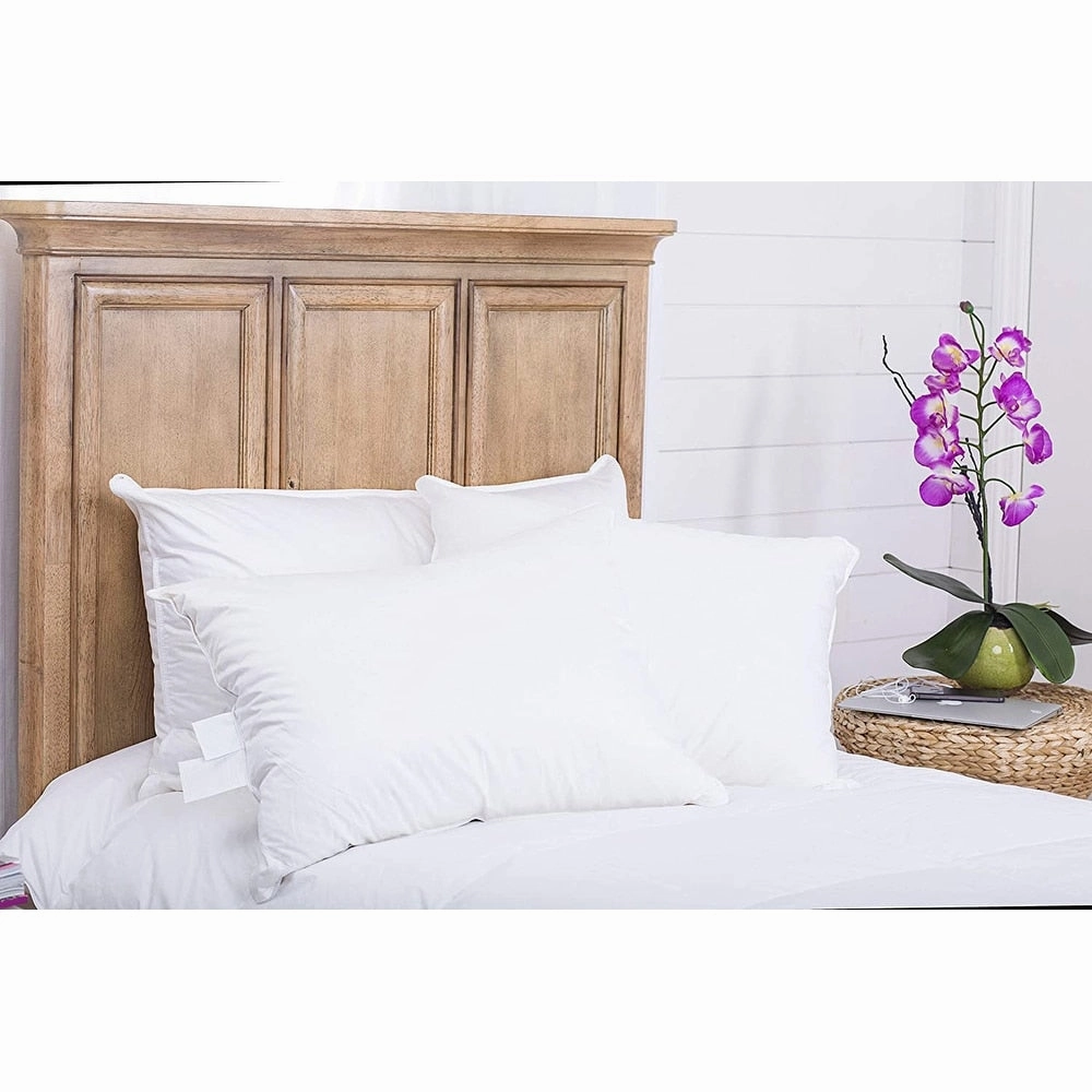 Continental Bedding 550 fill power White 100 Goose Down Luxury Pillow, Firm