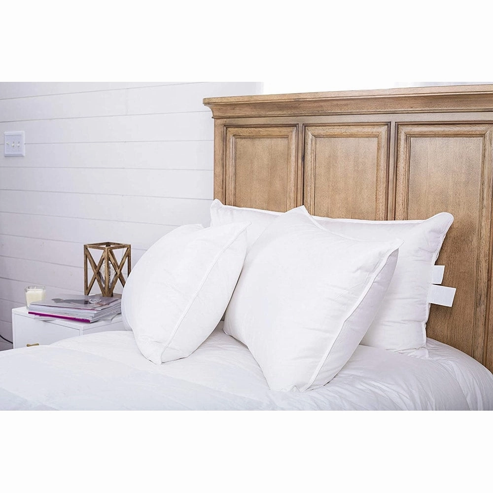 Continental Bedding 550 fill power White 100 Goose Down Luxury Pillow, Firm
