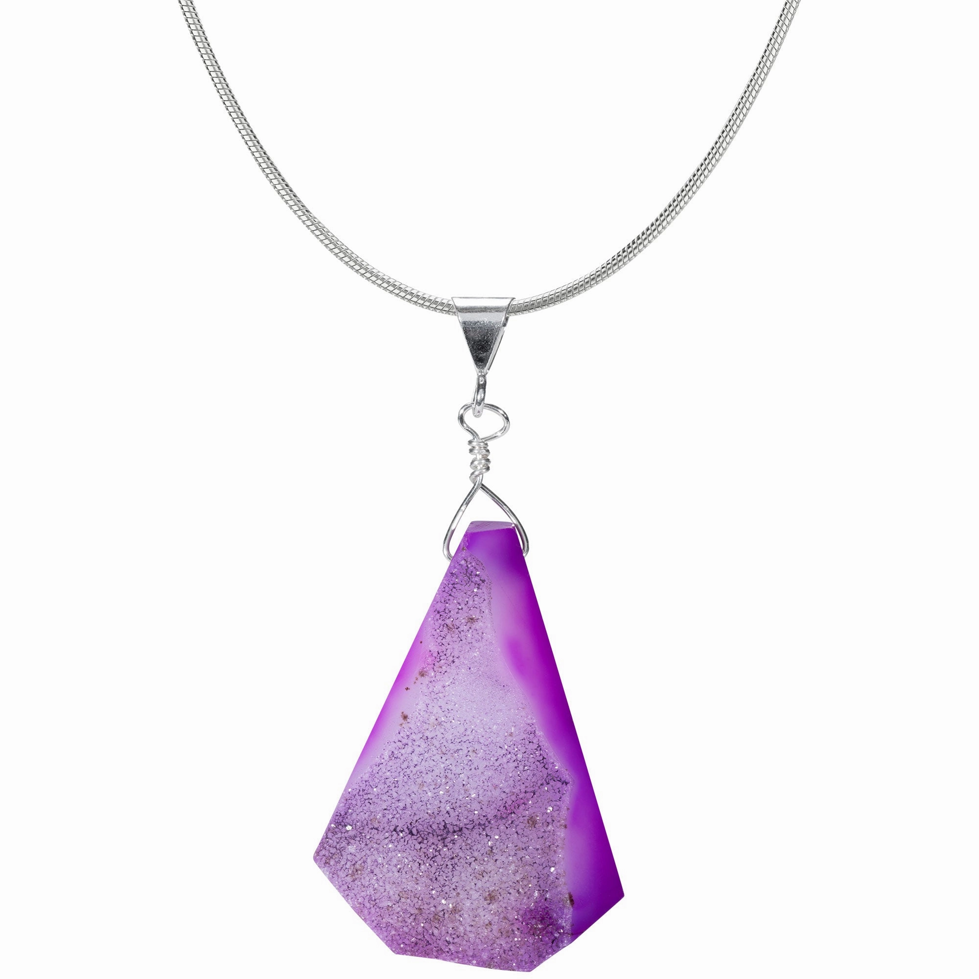Cool Hues Sterling Silver & Druzy Necklace