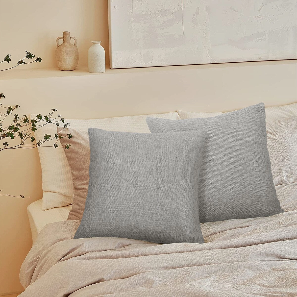 Cooling Outdoor Pillows with Pure Cotton Cover Set of 2