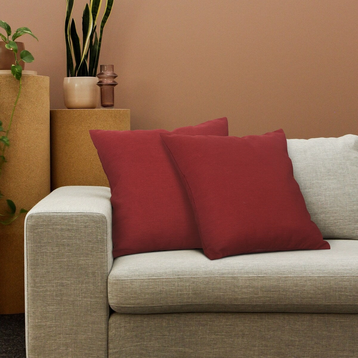 Cooling Outdoor Pillows with Pure Cotton Cover Set of 2