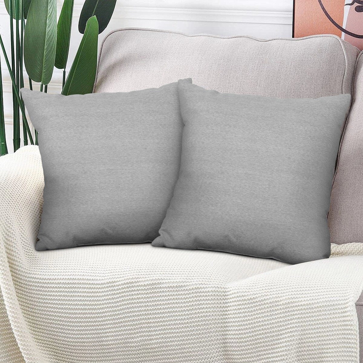 Cooling Outdoor Pillows with Pure Cotton Cover Set of 2